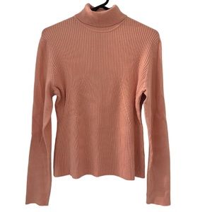 CAbi ribbed turtleneck sweater XL pink